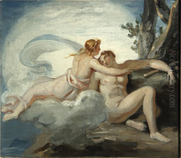 A Study Of Two Classical Figures (diana And Endymion?) - view 1