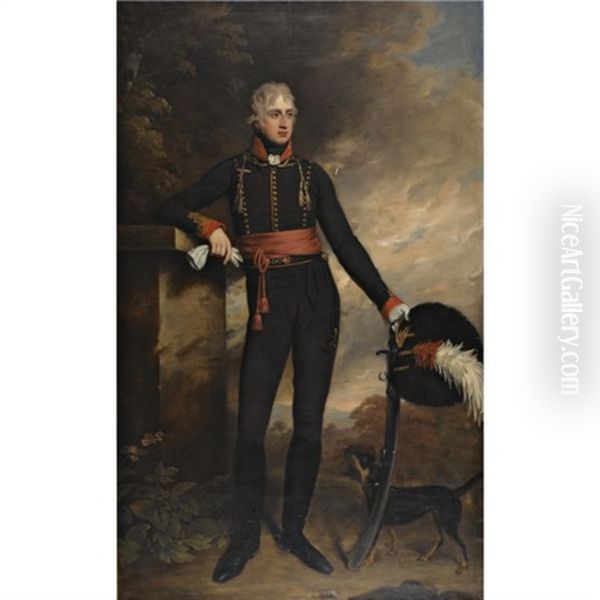 Portrait Of Charles Lord Bruce, Later 1st Marquess Of Ailesbury Wearing A Uniform Of The Wiltshire Yeomanry - view 1
