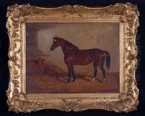Brown Horse In Stable by Frederick Woodhouse Sr.