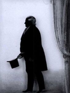 Colonel Reid Wearing Tail-coat And Gloves, Holding A Top Hat In His Right Hand, Tied Curtain To The Right Colonel Reid Wearing Tail-coat And Gloves, Holding A Top Hat In His Right Hand, Tied Curtain To The Right