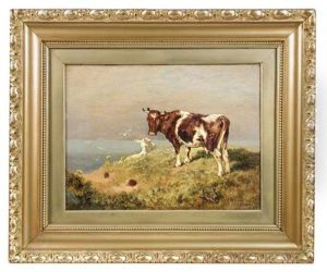 A Cow, A Sheep And A Rabbit On A Clifftop