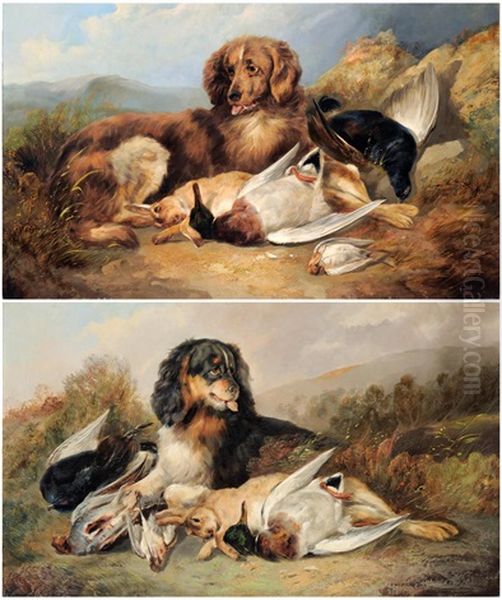Liver Spaniel With The Days Bag; Black And Tan Spaniel With The Days Bag (2 Works) - view 1