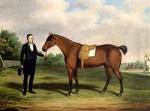 A Gentleman With A Bay Racehorse by John Archibald Woodside