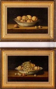 A Bowl Of Peaches & A Bowl Of Grapes And Peaches by John Archibald Woodside
