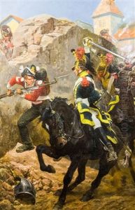 The Defence Of Hougoumont by Richard Caton Woodville Jr.