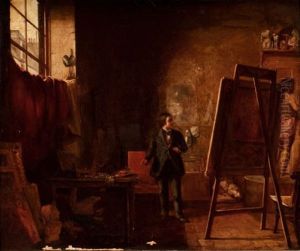 The Artist's Studio by Richard Caton Woodville Sr.