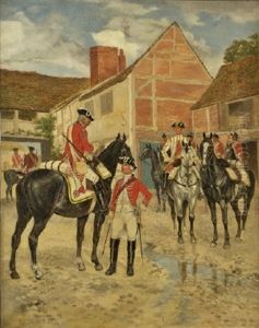 Leaving The Billet (+ The Advance Guard; Pair) by Richard Caton Woodville Sr.