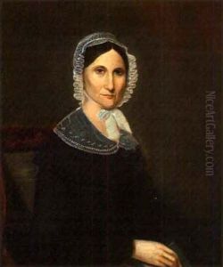 Portrait Of A Seated Woman Wearing A Lace Bonnet And Collar
