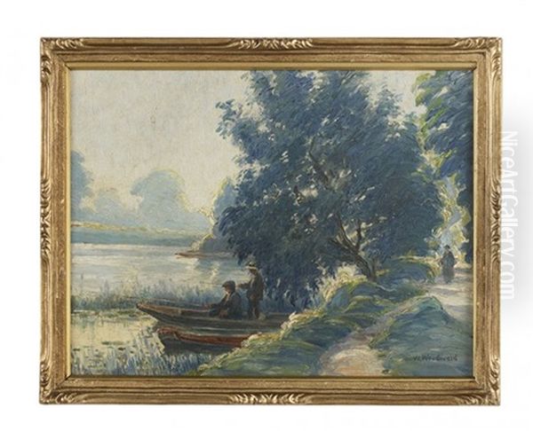 Spring Afternoon - Pirogue On The Lake - view 1
