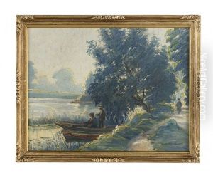 Spring Afternoon - Pirogue On The Lake