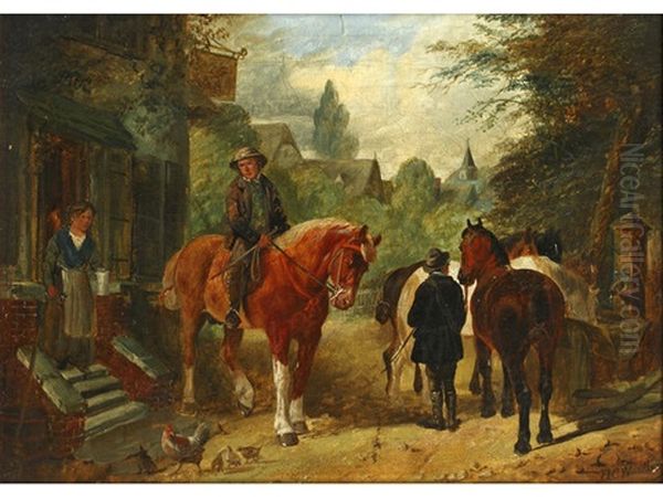 Travellers On Horseback By An Inn - view 1