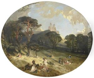 Picnicking In The Park by Alfred Woolmer