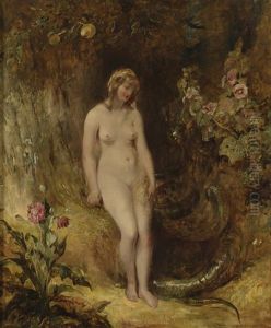 Eve With The Serpent by Alfred Woolmer