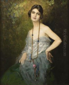 Portrait Of A Dark-haired Woman by Francis Humphry Woolrych