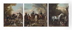 Viscount Weymouth's Hunt: The Death Of The Fox; Coming At The Death; And Returning From The Chase (3 Works) by John Wootton