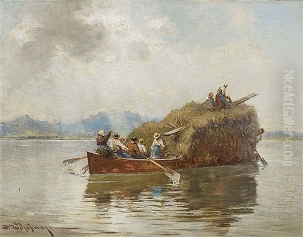 Boat With Hay On The Lake Chiemsee - view 1