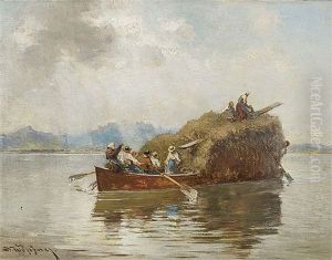 Boat With Hay On The Lake Chiemsee