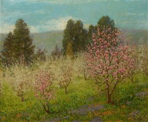 Blossom Time In Saratoga, California by Theodore Wores