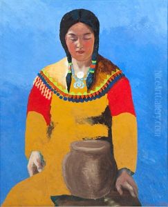 Portrait Of A Native American Woman by Theodore Wores