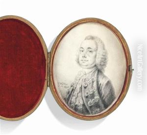 A Gentleman, In Velvet Coat With Embroidered Facings, Curling Powdered Wig by Thomas Worlidge
