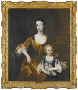 Portrait Of Lieutenant-general James Barry, 4th Earl Of Barrymore And Portrait Of Elizabeth Barry, Countess Of Barrymore, His Wife, With Their Eldest Daughter Lady Penelope Barrymore (pair) by Thomas Worlige