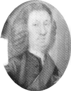 Portrait Of A Gentleman With A Powdered Wig, Wearing A Black Coat And An Orden by Thomas Worlige