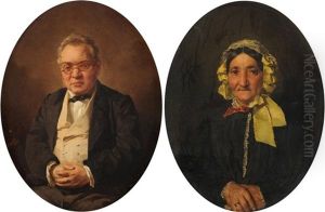Gegenstucke: Portraits Eines Ehepaars (pair) by Jules Worms