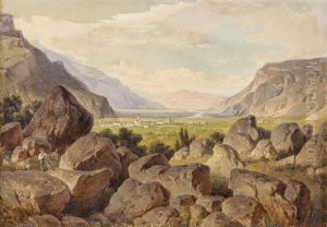 Das Etschtal Bei Calliano - In Der Ferne Triest by Edmund von Woerndle zu Adelsfried und Weiherburg