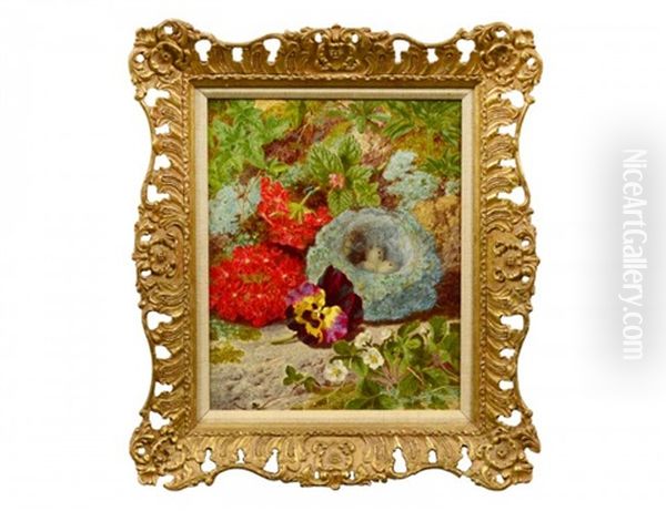 Still Life, Flowers And Bird Nest - view 1
