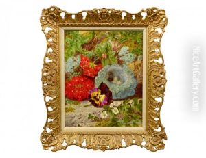 Still Life, Flowers And Bird Nest by Thomas Worsey