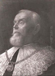 Portrait Of A Silver Haired Man With Lake Collar            And Medal Of Office