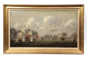 The Battle Of Scheveningen by Claes Claesz. Wou