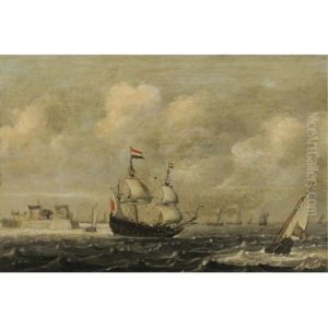 A Dutch Threemaster Before Fort Rammekens, Off The Coast Of Vlissingen