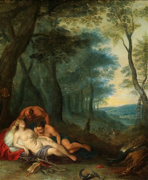 A Satyr Observing A Sleeping Nymph - view 1