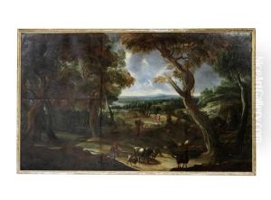 An Extensive Landscape With A Drover And His Herd An Extensive Landscape With A Drover And His Herd