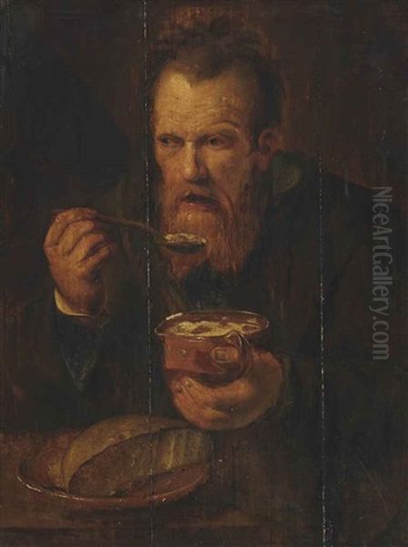 An Old Man Eating - view 1