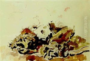 A Still Live With Mushrooms And Flowers