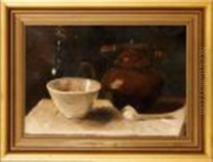 Still Life With Copper Kettle And Pipe by Anton Van Wouw