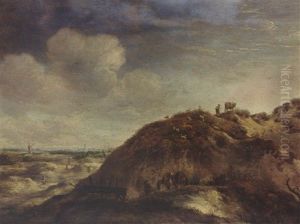 A Dune Landscape With A Traveller And Two Donkeys On A Path, A Shepherd And His Herd, Together With Other Figures, A City In The Distance A Dune Landscape With A Traveller And Two Donkeys On A Path, A Shepherd And His Herd, Together With Other Figures, A City In The Distance