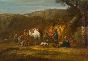 Die Rast (nach Einem Druck Von Jean Moyreau, Wiederum Nach Philips Wouwerman) by Philips Wouwerman