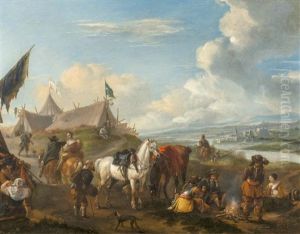 Kavalleristen Vor Einem Zelt by Philips Wouwerman