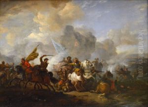 A Battle Between Turkish And Christian Troops by Philips Wouwerman