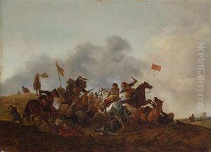 Equestrian Battle by Philips Wouwerman