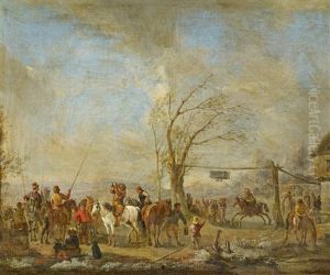 Ringelstechen. Hollandisches Dorffest by Pieter Wouwerman