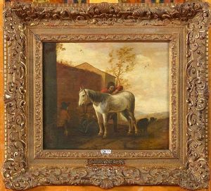 Cheval Au Repos Et Personnages Cheval Au Repos Et Personnages