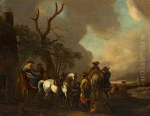 The Horse Shoeing, Camp Scene
