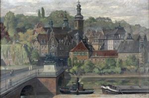 Blick Auf Die Alte Brucke Und Die Schlosskirche In Saarbrucken Blick Auf Die Alte Brucke Und Die Schlosskirche In Saarbrucken