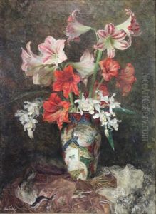 Lilies In An Asian Vase by Anton Wrabetz