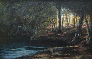 In A Forest Near Malente by Joachim Hinrich (Hinnerk) Wrage