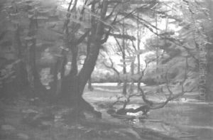 Waldlandschaft Am See by Joachim Hinrich (Hinnerk) Wrage